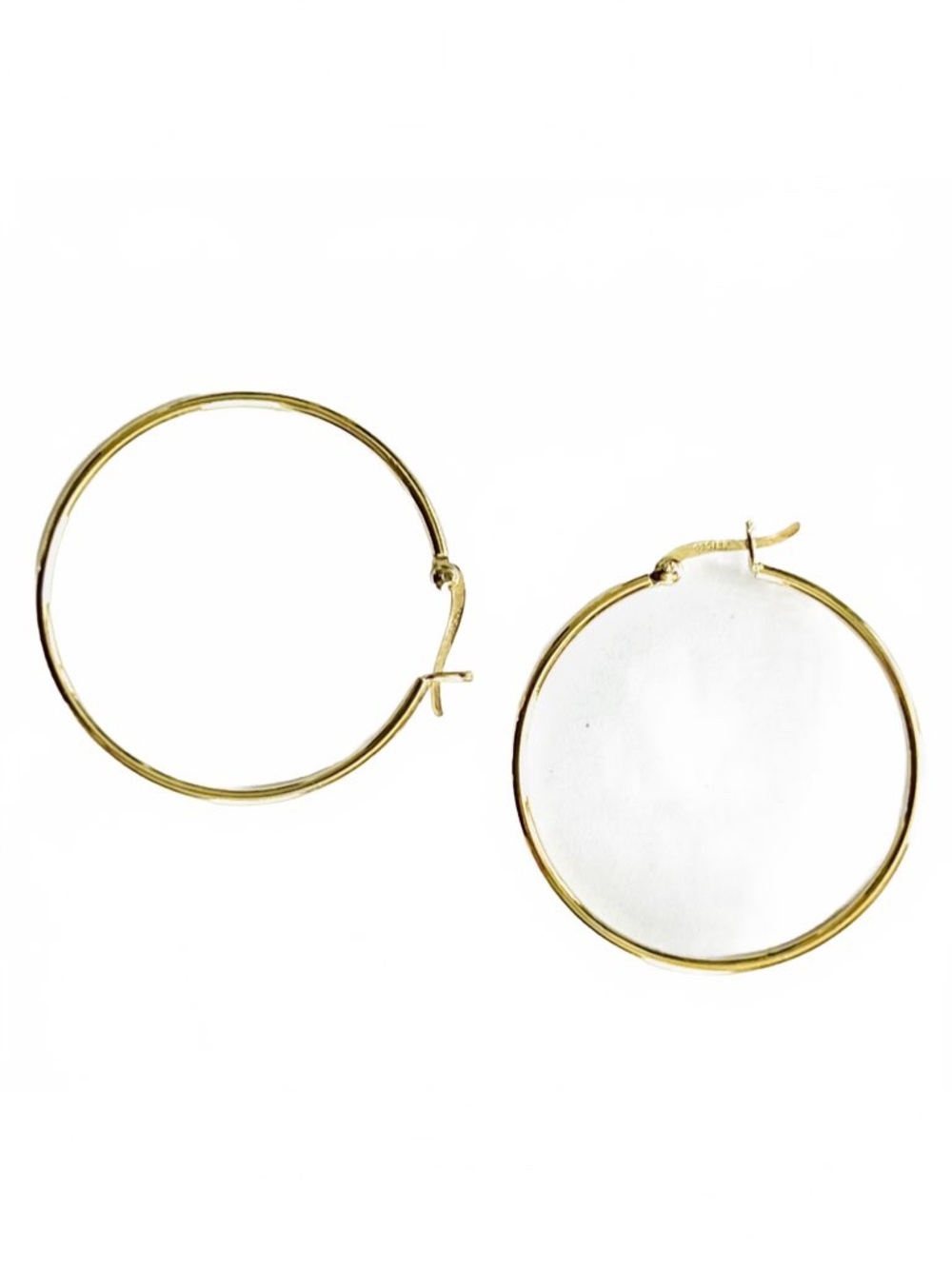 Hoop Pierced Earrings 925 Gold-tone